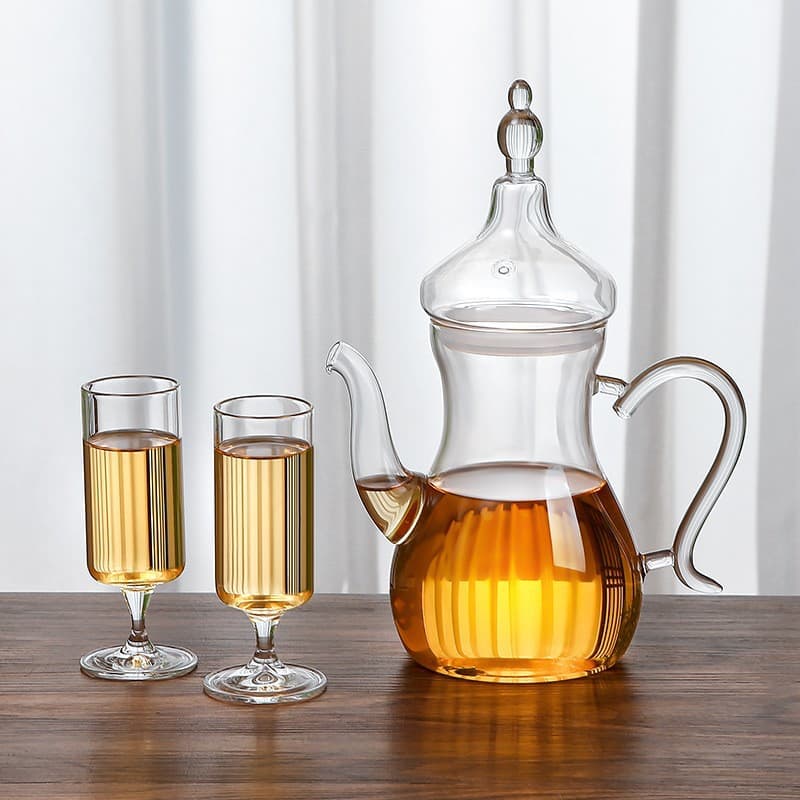 Arabic Glass Coffee Pot High Temperature Resistant Transparent Glass Pot Borosilicate Tea Kettle Flower Tea Pot
