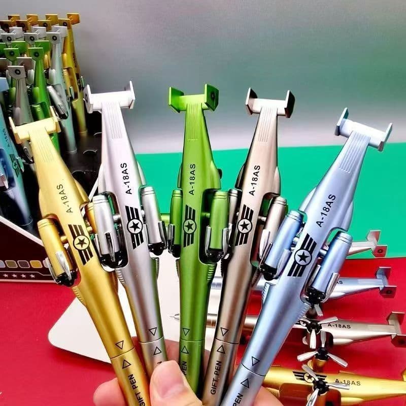 Creative Aircraft Gel Pen Military Fighter Jet Special Forces Helicopter Pen Student Ballpoint Pen Stationery Kids Toy