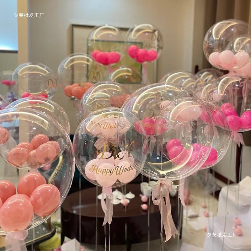 Bobo spherical stretch board transparent balloon decoration shopping mall confession birthday party wedding room event scene layout