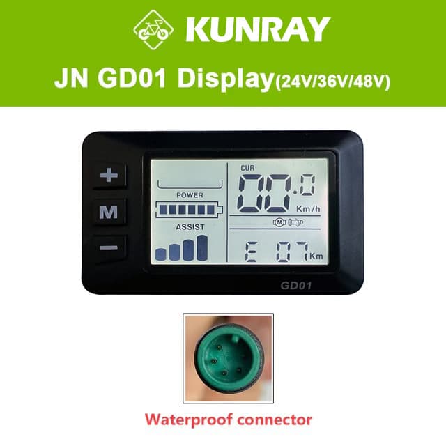 Jiannuo JN LCD GD01 LCD Meter, Bicycle Lithium Modification Accessories 36v48v Waterproof Plug