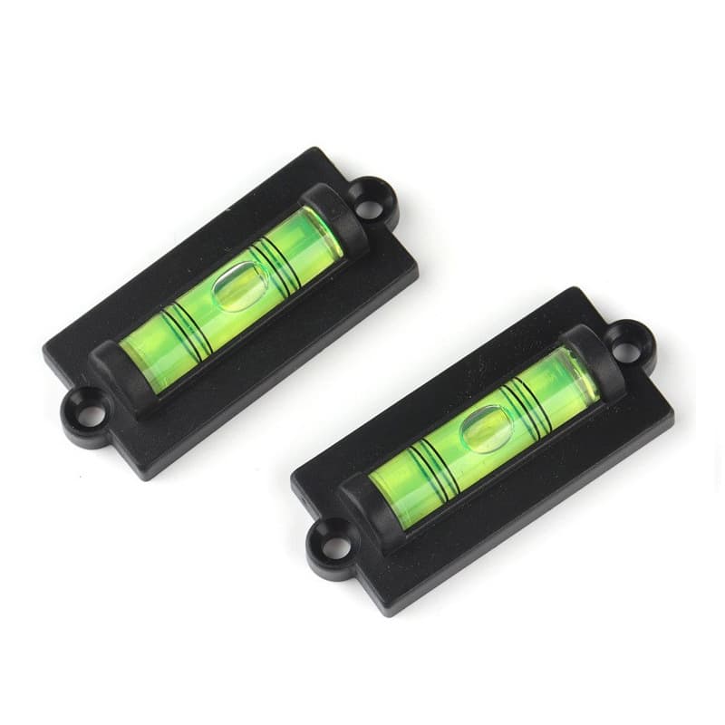 Horizontal Bubble Level with Tape Slot and Mounting Holes, Rectangular Spirit Level Mini Level Ruler Fixed Bracket