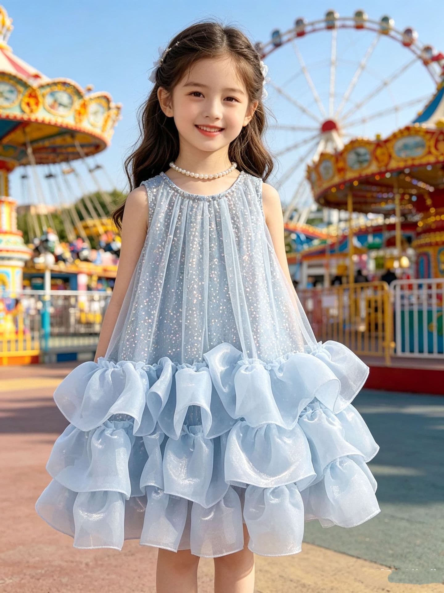 Girls' Sequin Tutu Princess Dress, Fashionable and Stylish Baby Vest Dress, 2026 Summer New Arrival, Cute