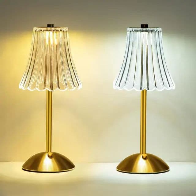 Cross-border Amazon Copper Finish Golden Charging Table Lamp, Bedside Retro Acrylic Nordic Creative Lamp Ambiance Light