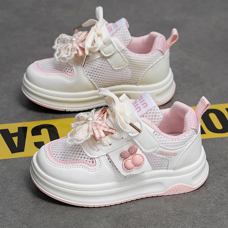 Children's Board Shoes Girls' Sneakers Spring/Autumn New Student White Shoes Lightweight Soft Sole Casual Shoes for Middle and Big Kids