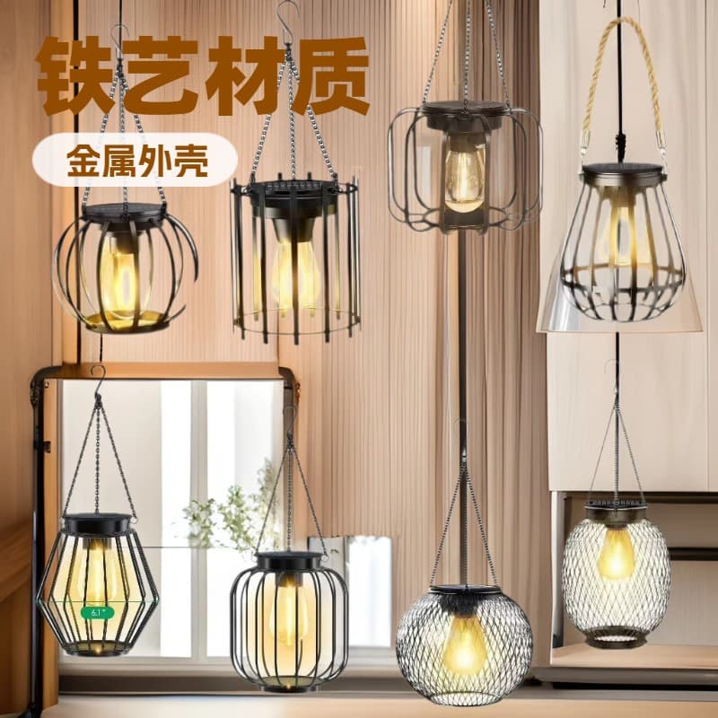 Outdoor Solar Light Hanging Tree Light with Hook Decoration for Terrace, Garden, Courtyard, and Porch