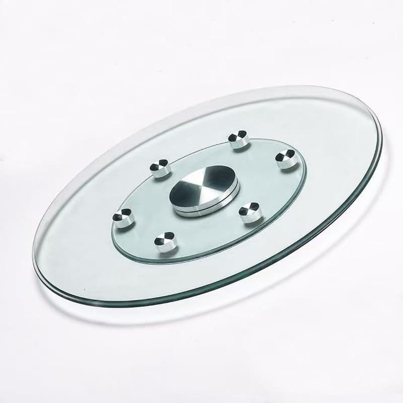 Restaurant and Home Use Table Lazy Susan Tempered Glass with Base, Round Thick Automatic New Style Dining Table Supply Chain