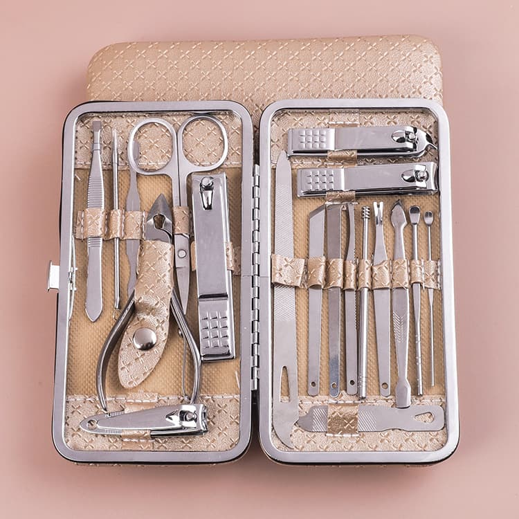 Stainless Steel Nail Clipper Set 19-Piece Manicure Pedicure Kit Nail Care Tool Set