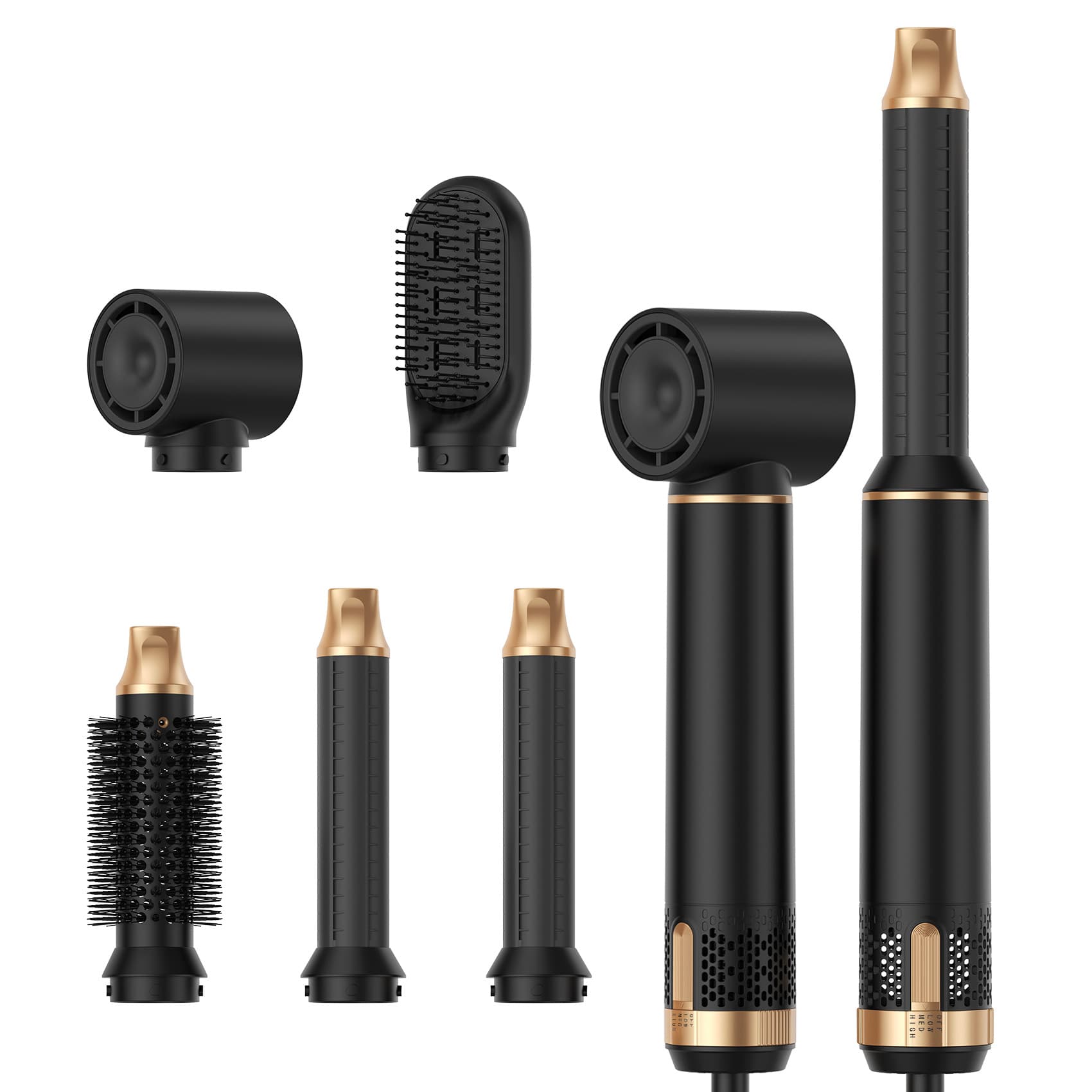 New Cross-Border 5-in-1 Hot Air Brush Multifunctional Air Curling Iron Straightening Blow-Drying Styling Hair Dryer Set