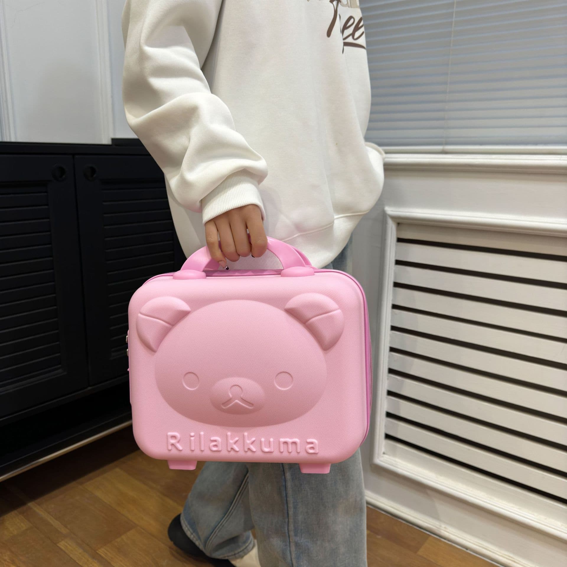 Mini small suitcase 14-inch suitcase travel wedding souvenir cosmetic case female cartoon bear cosmetic bag