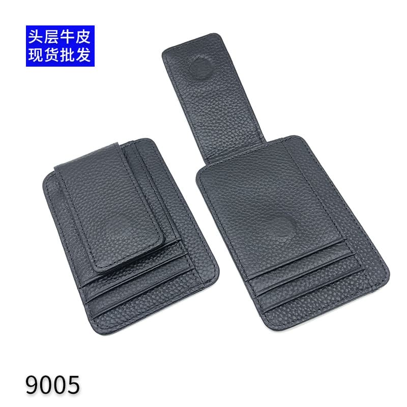 Cross-border hot-selling ultra-thin leather magnetic card holder, high-end small card bag, mirror window, men's and women's multi-function ticket holder customization