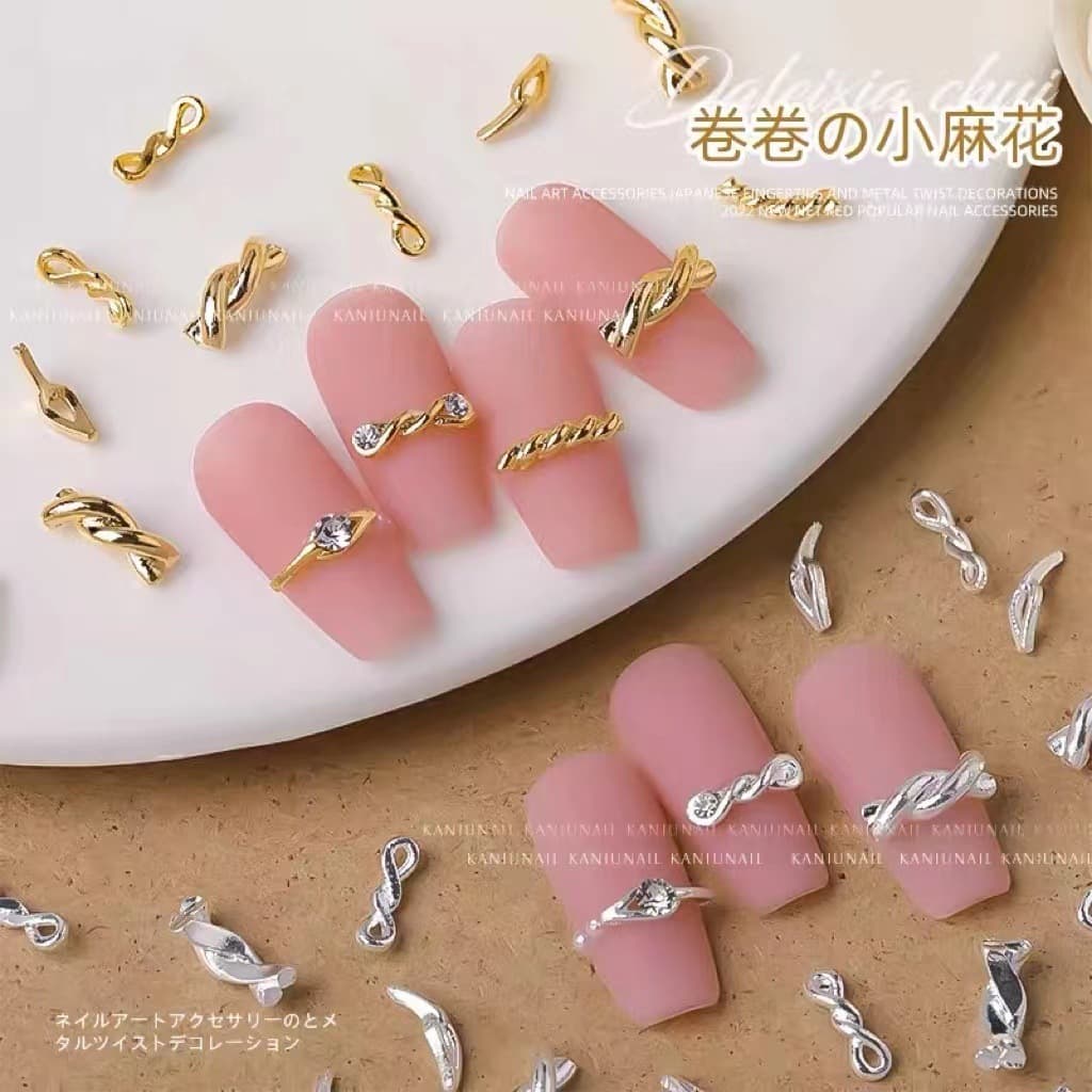 Net celebrity metal buckle nail art jewelry wholesale DIY ring tip alloy twist buckle nail rivet wear nail style