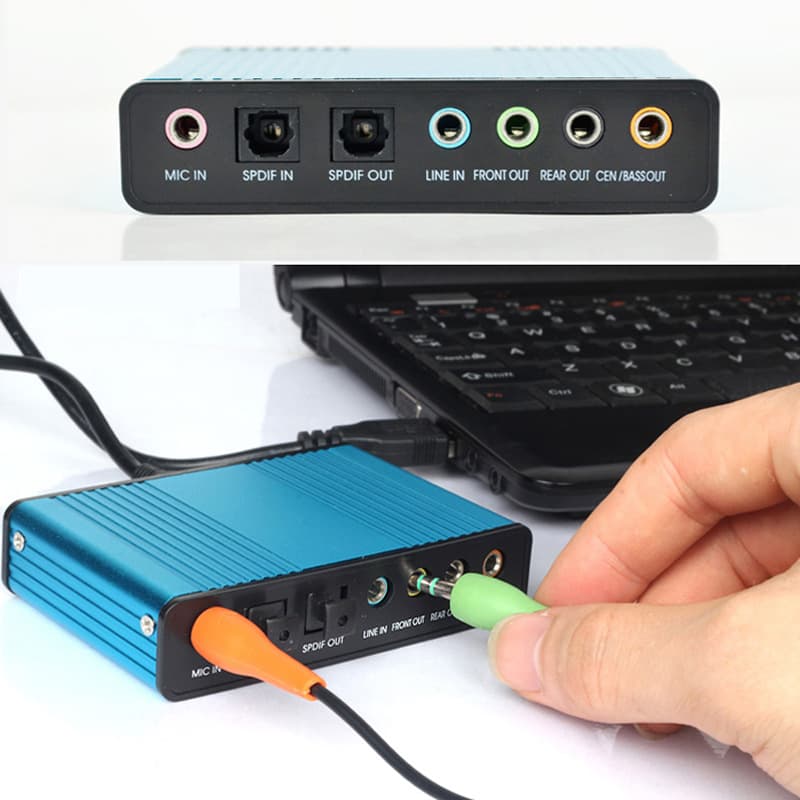 USB Sound Card 7.1 Optical Sound Card Compact Portable USB External Sound Card for PC Mixing K Song USB5.1