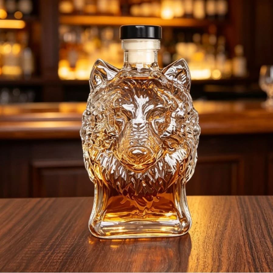 Cross-border Wolf Head Crown Whiskey Bottle Wolf - Crested Whiskey Bottle New Product Manufacturer