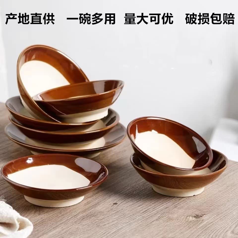 Wine bowl, ancient style, old-fashioned earthenware bowl, coarse earthen sand bowl, earthenware tableware, meat steaming bowl, household old bowl, coarse earthenware bowl, earthenware bowl