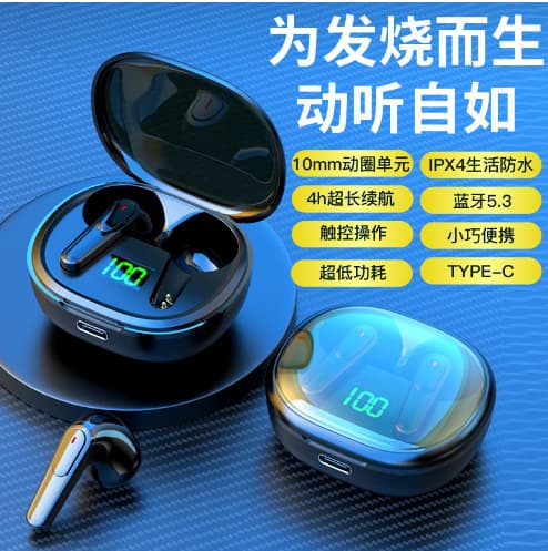 Hot-selling PRO50 Digital Display Bluetooth Earphones Cross-border Wireless TWS ENC Noise Cancelling 5.3 Stereo