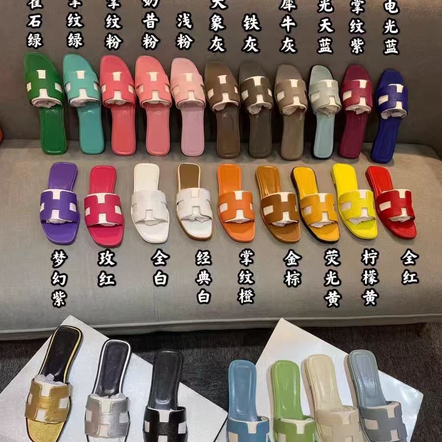 H-Style Women's Summer Slippers 2025 New Trendy Genuine Leather Flat Slide Sandals for Travel