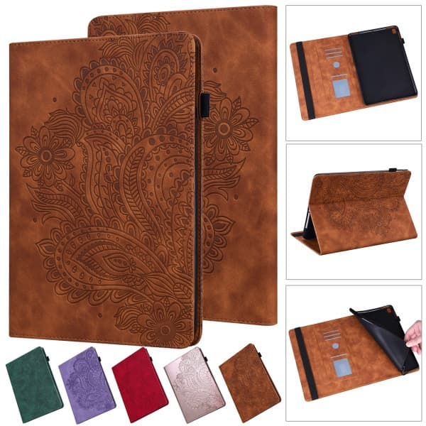 Suitable for iPad Pro Case 12.9 inch Card Slot Stand Protective Case Lenovo M10 Plus Peacock Pattern