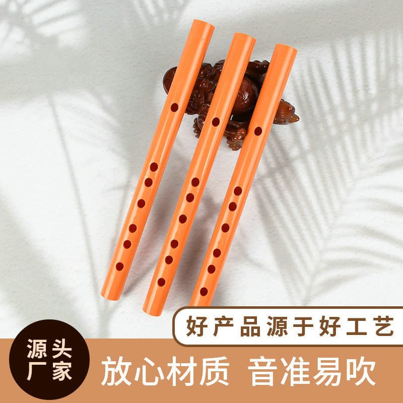 ABS Resin Flute, Beginner Plastic Non-Cracking Vertical Flute, 6-Hole Recorder for First Birthday Grab, Factory Wholesale