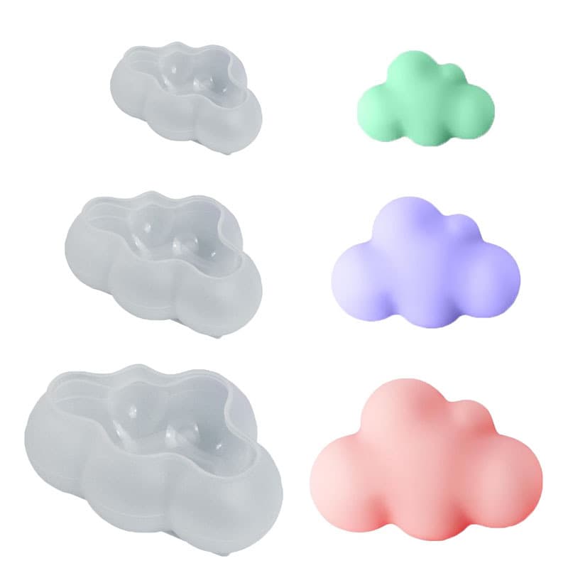 3D three-dimensional large, medium and small clouds silicone mold fondant cake baking decoration DIY soap aromatherapy plaster ornaments