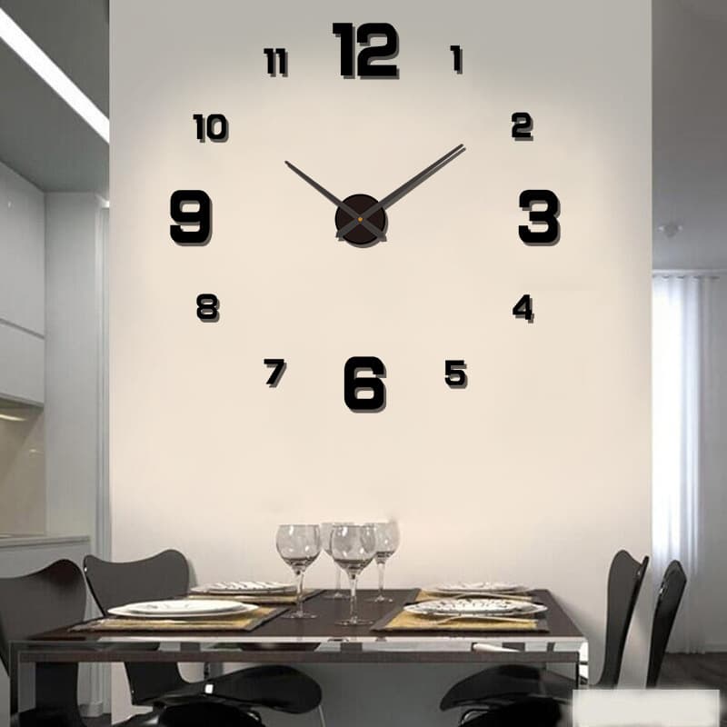 Creative digital diy wall clock personalized home punch-free decorative wall clock living room clock simple silent wall clock