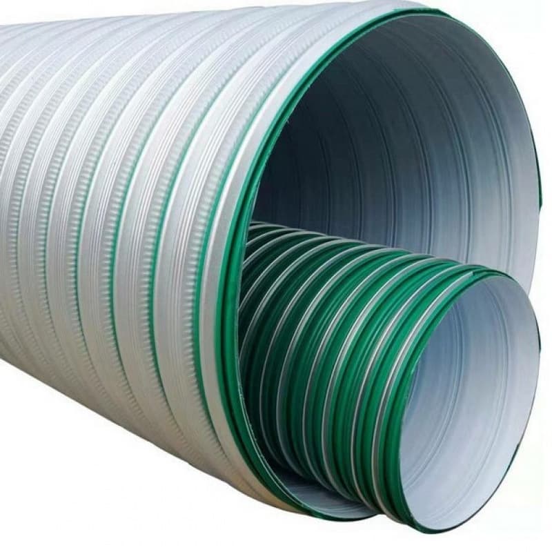 DRPE Steel-Plastic Composite Spiral Winding Pipe, DRPE Steel-Plastic Reinforced Drainage and Sewage Pipe DN300 SN8 Factory Direct Sales