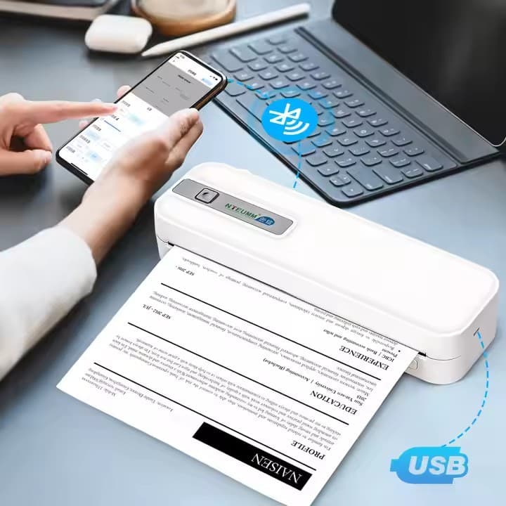Cross-border Hot Selling NETUM Bluetooth A4 Printer Inkless Office Work Contract Document Portable Printer