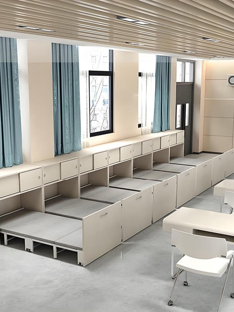 Kindergarten invisible folding desk bed telescopic study multifunctional lunch break integrated space-saving hidden bed in the wardrobe
