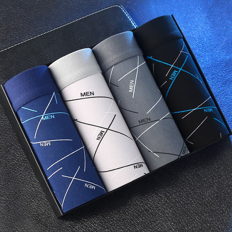 Cross-Border Popular New Men's Underwear Men's Boxer Briefs Youth Mid-Waist Boxer Briefs Boys Large Size Pants Shorts