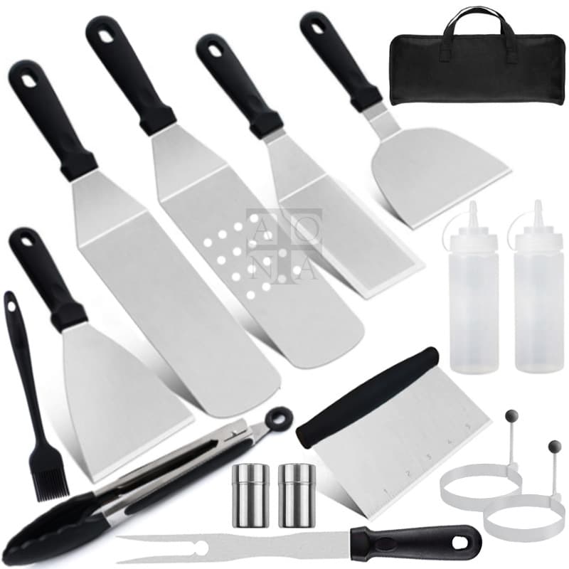 Stainless Steel Outdoor BBQ Tool Set, Teppanyaki Spatula, Kitchen Baking Utensils, Amazon Accessories Combination Grill Set