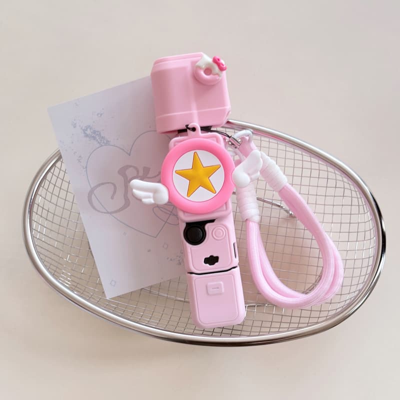 Pink Magic Protective Case for DJI Pocket 3, Cute Silicone Lens Gimbal Camera Cover, Scratch-Resistant