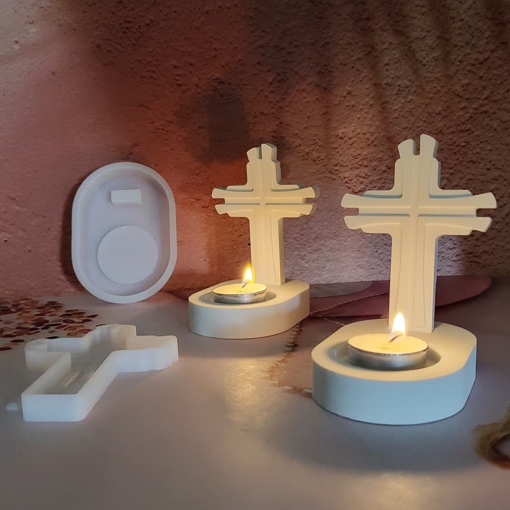S1370+S1371 Cross Combination Ornament Decorative Plaster Mold DIY Silicone Mold
