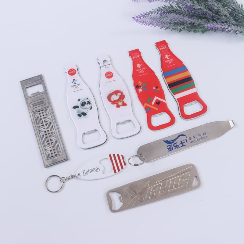 Stainless Steel Coca-Cola Drop Glue Bottle Opener Creative Cartoon Pattern Metal Beer Cap Opener Printed