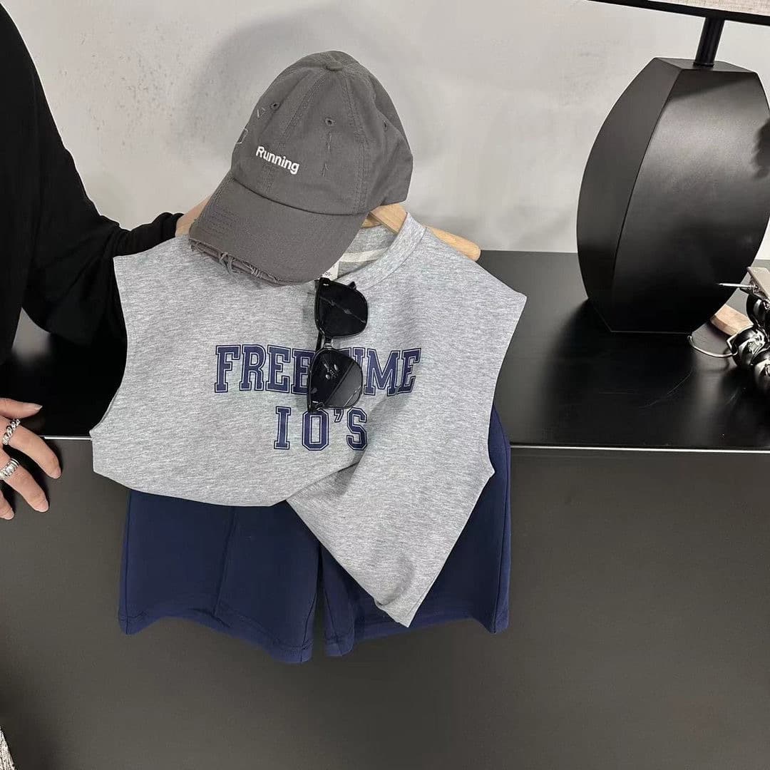 Kids Summer Outfit Set 2025 Trendy Korean Style New Summer Tank Top Children's Set Toddler Two-Piece Set Fashionable