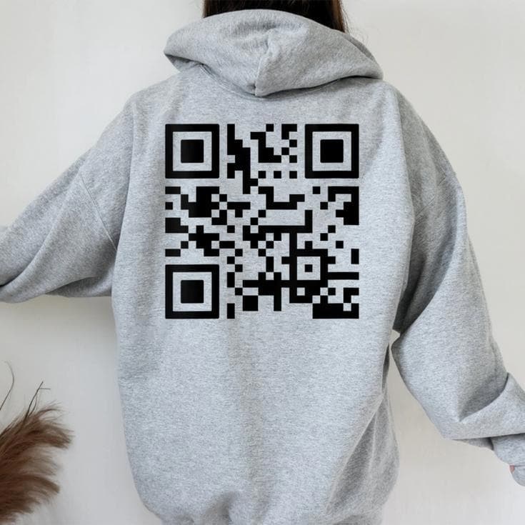 F**k You QR Code Hoodie Cross-Border European Size Unisex Plus Size Fleece QR Code Hoodie