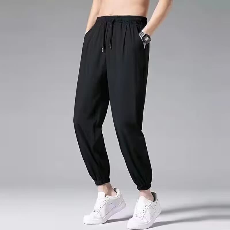 New Quick-Dry Casual Pants for Men Summer Thin Loose Slimming Sports Pants Straight Leg Casual Long Pants Men's Wear