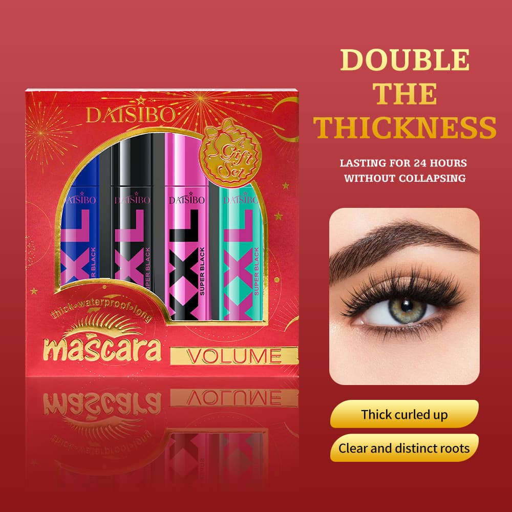 DAISIBO Cross-border TEMU Gift Box Set Waterproof Volumizing Lengthening Smudge-proof Large Capacity 4-Color Mascara