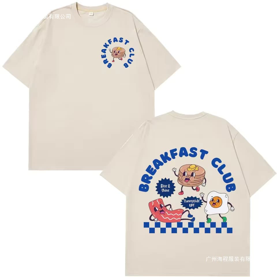 Funny Breakfast Club Retro Graphic T-Shirt Summer Short Sleeve Summer Fashion Loose T-Shirt Men Women Oversized
