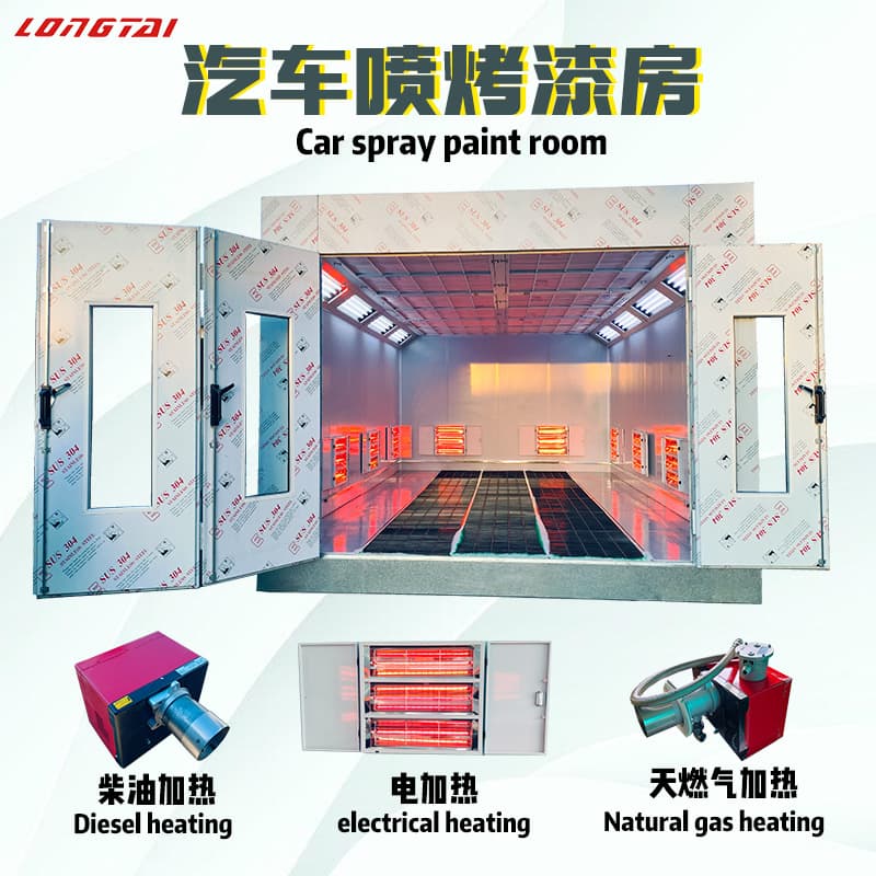 Standard Automotive Paint Booth for Sheet Metal Baking, Intermediate Coating Sanding Room, Electric Heating