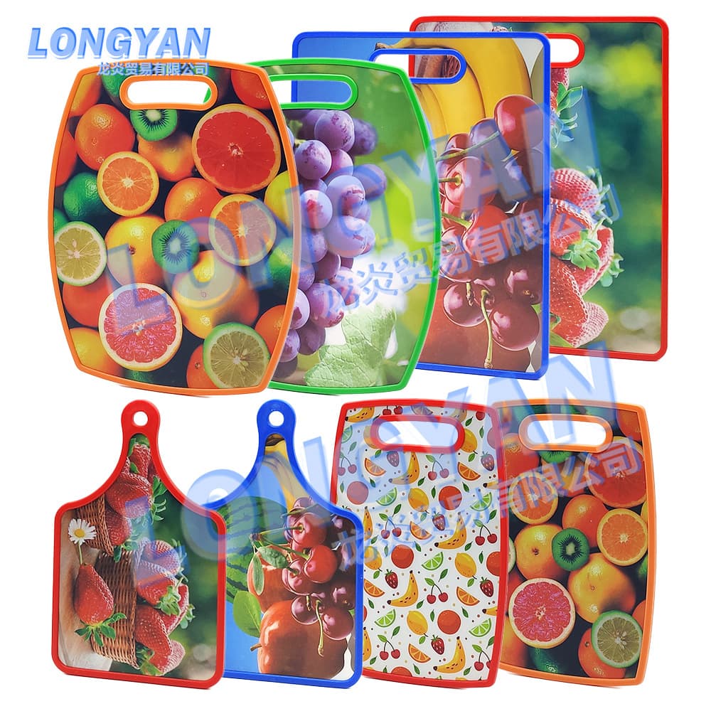 PP Cutting Board Plastic Rectangular Chopping Board Colorful Household Children's Food Prep Double-Sided Kitchen Cutting Board for Fruits