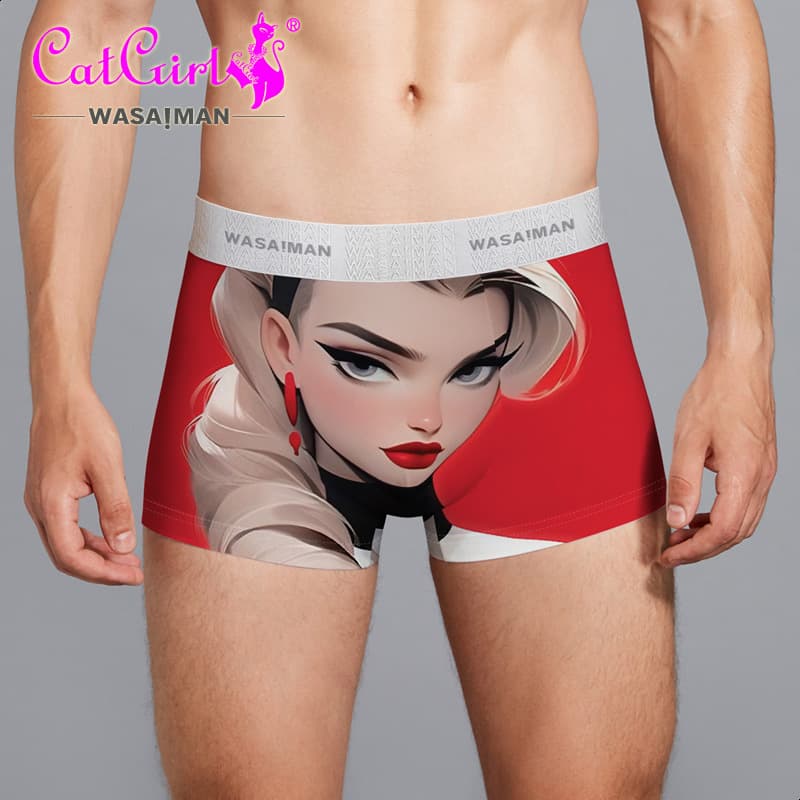 Red Boxer Briefs for Men Born in the Year of the Snake, Zodiac Year, Modal Crotch, Seamless, Ice Silk, Red Snake Year Underwear 2025