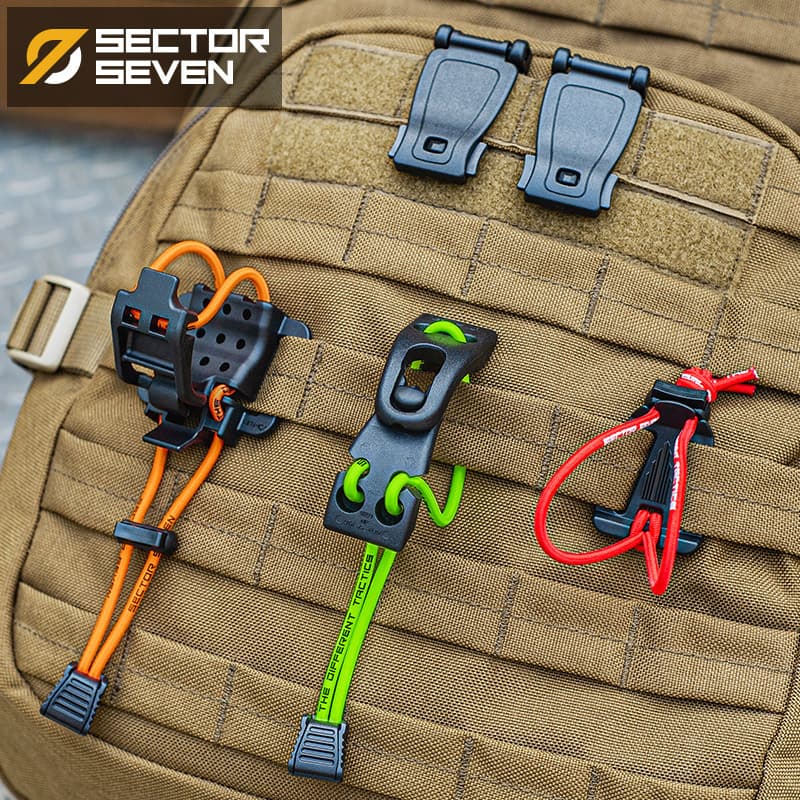 Section 7 Molle Extended Webbing Clip for Outdoor Hiking Backpacks, Ice Axe Clips, Chest Packs, Binding and Fixing Function, External Hook