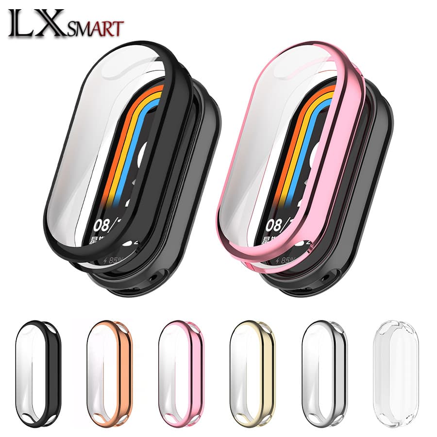 Compatible with Xiaomi Band 10 Electroplated Protective Case, Xiaomi Band 8/9/10 Electroplated Full-Cover TPU Protective Case, Anti-Fall
