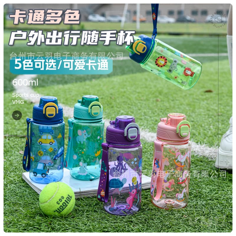 Kids Water Bottle for School Summer Use, Direct Drink Cup for Boys and Girls, Plastic Sports Water Bottle, Convenient and Drop-Resistant