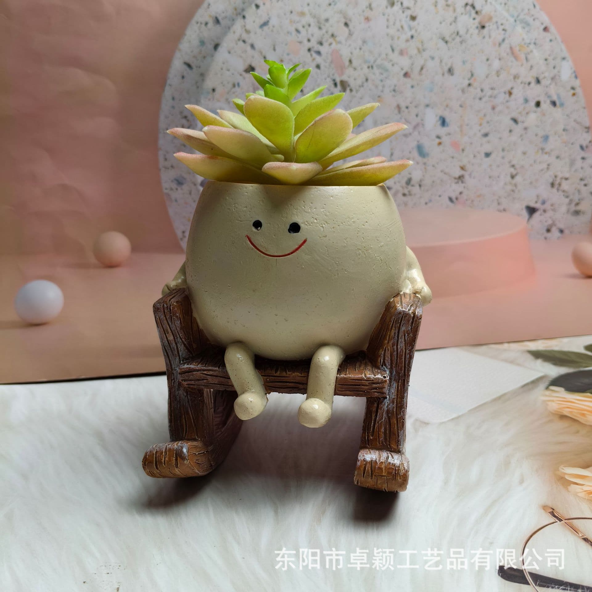 New Cute Swing Flower Pot Hanging Plant Succulent Pot Craft Outdoor Garden Courtyard Plant Pot