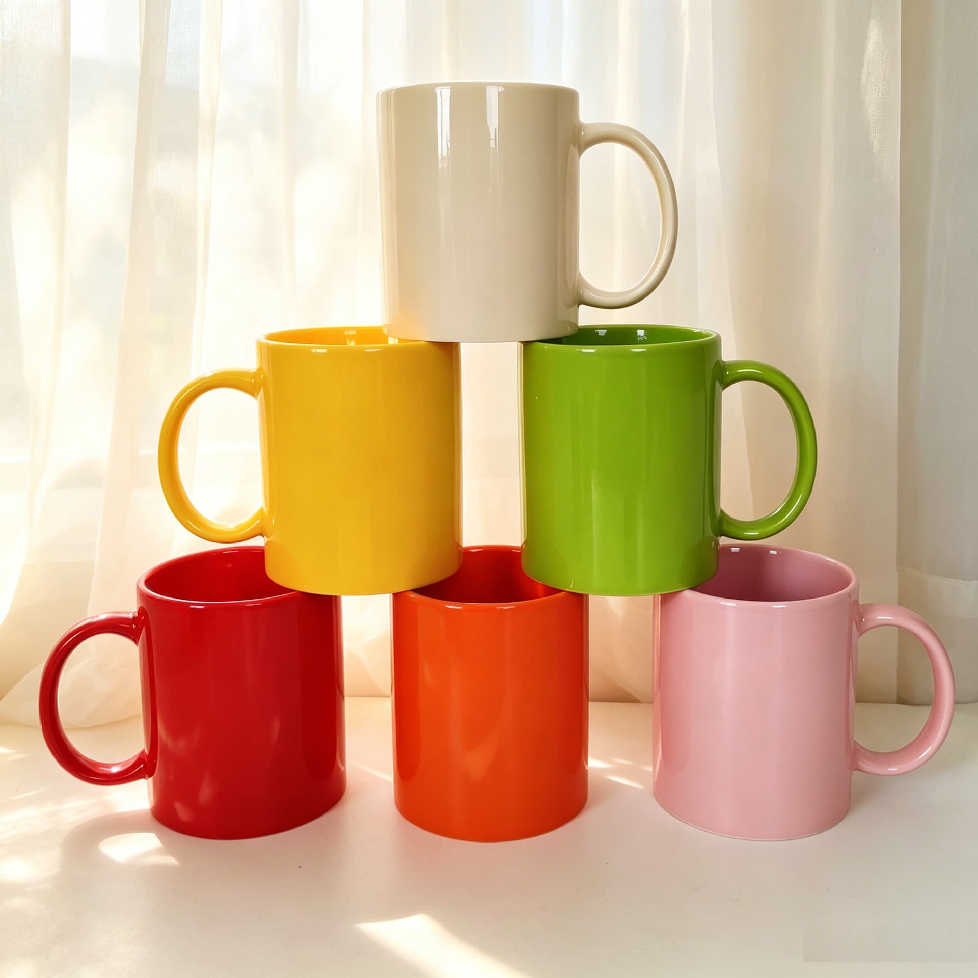 Colored glaze ceramic mugs, custom logos, ceramic water cups with printed patterns, ceramic mugs coffee mugs