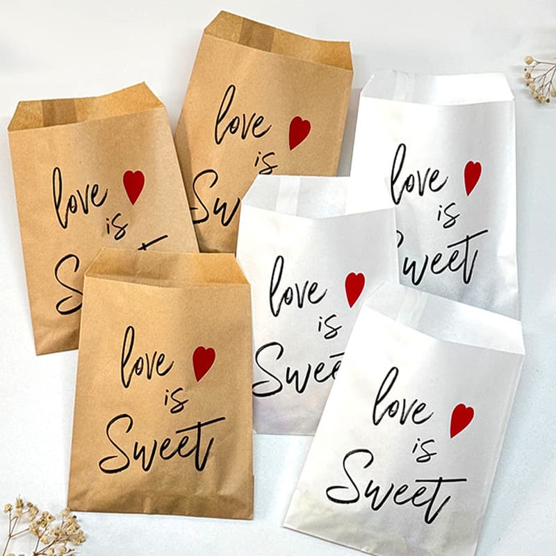 In Stock 100-Pack 13x18CM Candy Paper Bags Cross-Border Hot Sale Kraft Gift Bags Kraft Paper Wedding Candy Bags