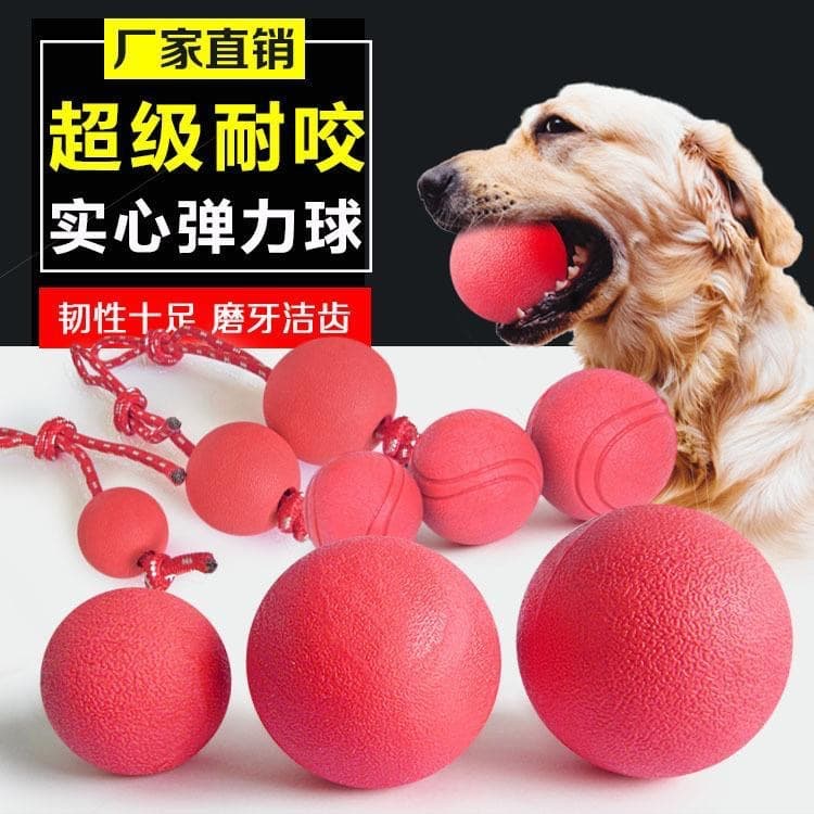 Manufacturer wholesale pet dog toys bite-resistant TPR string solid elastic ball training ball teeth grinding and cleaning toys