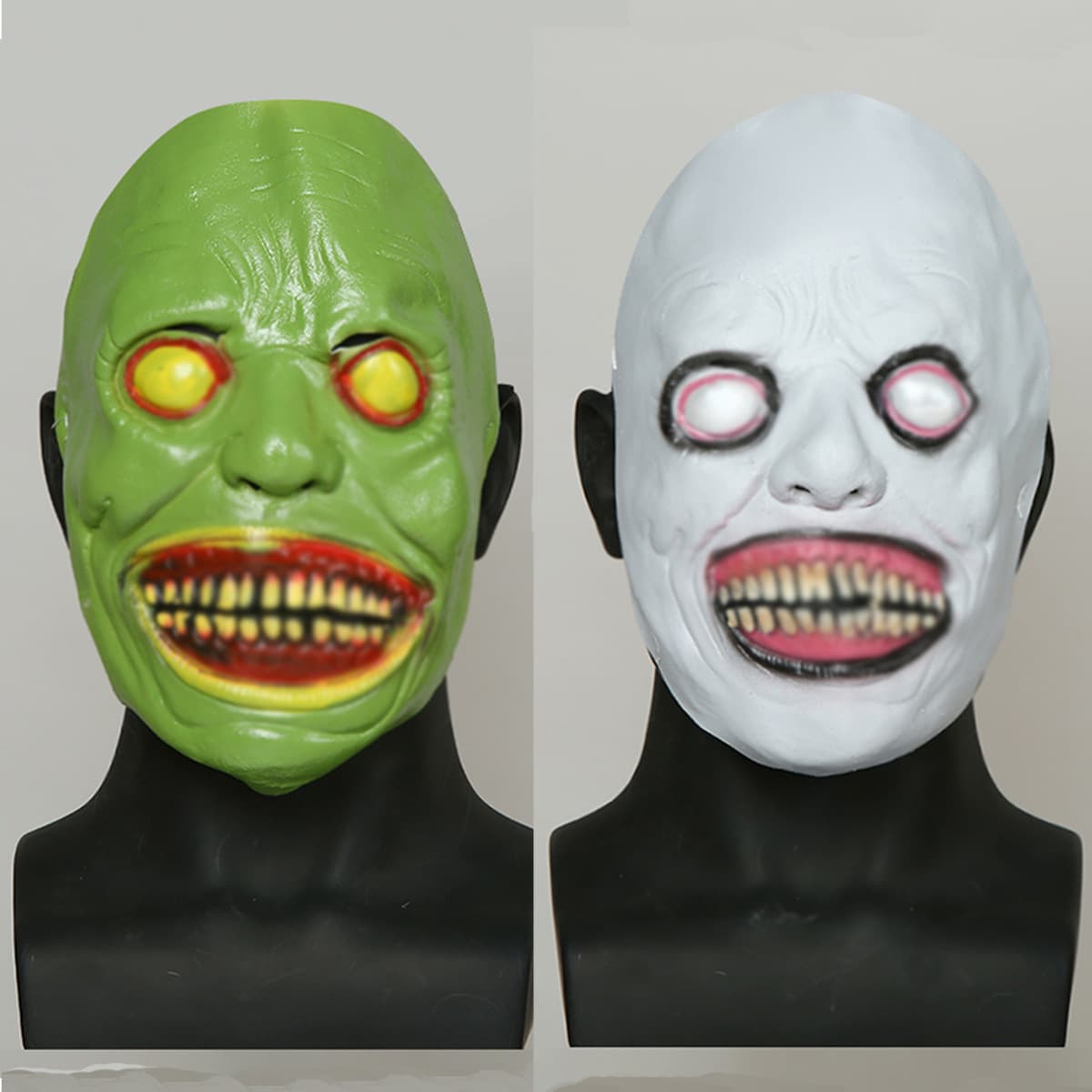 Exorcist mask white-eyed devil headgear new cross-border Halloween horror costume latex mask headgear props