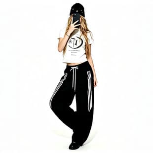 Nanyou Summer Casual Sportswear Set for Women New Short Sleeve Wide Leg Pants Two-Piece Quick Dry Slimming Outfit