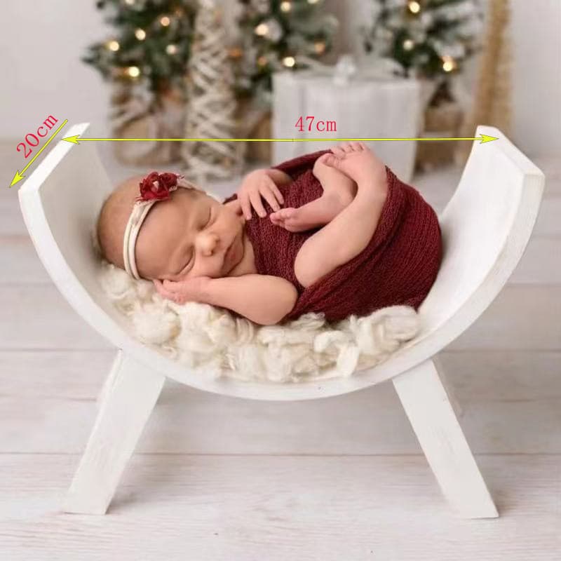 Cross-border European and American Newborn Wooden Photography Props, Solid Wood Small Stool, 100-Day Baby Small Bed, Studio Photography